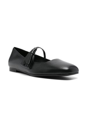 Black calf leather ballerina shoes GIA BORGHINI | ATHENEALNAP5000